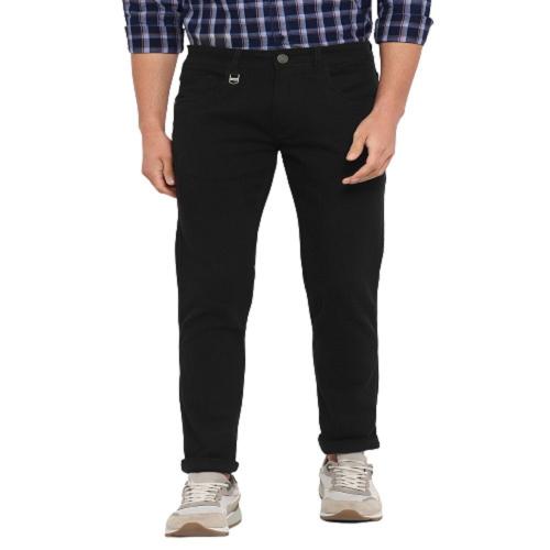 Red Chief Narrow Cotton Lycra Black Solid Casual Denim Jeans for Men