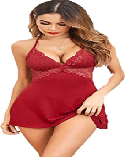 SHE ATTIRENaitikul Self Design Babydoll ()