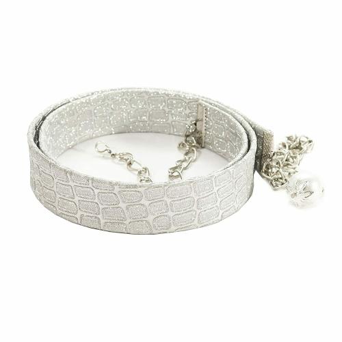 INAAV FASHION Metal Plate Type Silver Waist Belt for Women