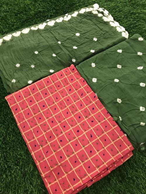 DRASHTI CREATION Unstitched Cotton Blend Salwar Suit Material Embellished