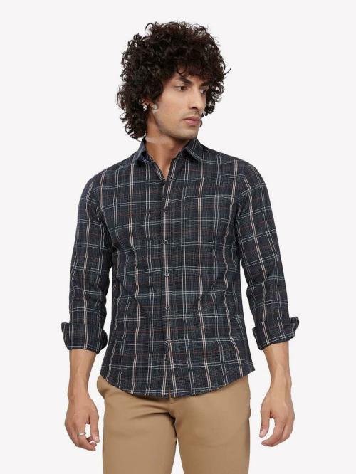VASTRADO Men Multicolor Checkered Pure Cotton Casual Shirt