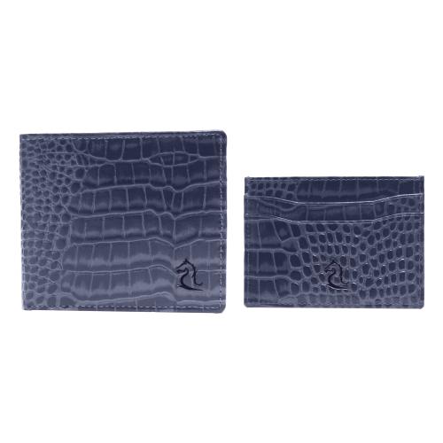 KARA Wallet and Card Holder Embossed Leather Combo for Men