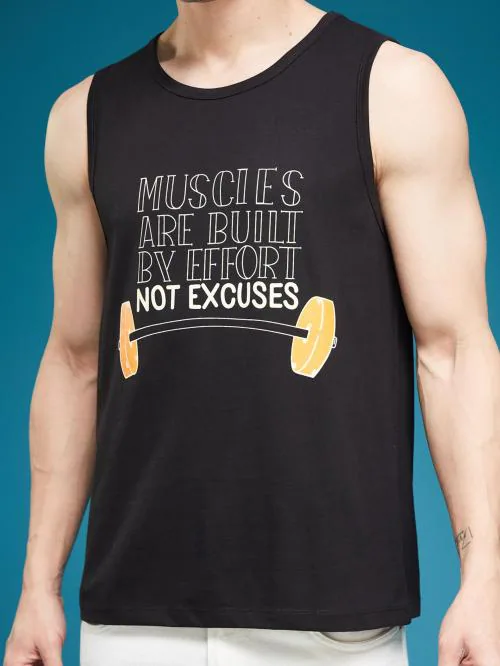 Smartees Men Black Gym Vest