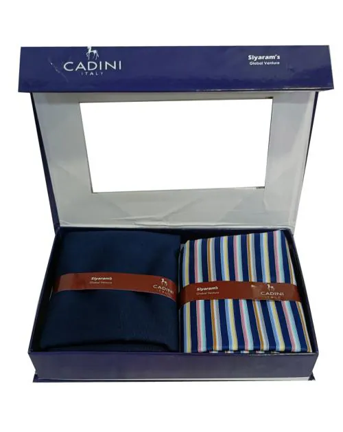 Siyaram's Men Off White Checkered Cotton Shirt & Trouser Fabric-(2.35 M-Shirt, 1.30 M-Pant)