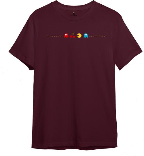 B & E Lifestyle Men Maroon Printed Pure Cotton Round Neck T-Shirt (S)