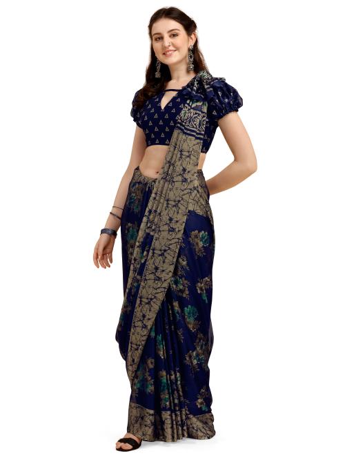 Ethnic Junction Floral Print Bollywood Georgette Saree