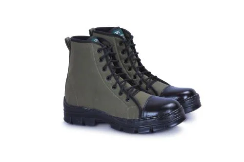 Para Top Genuine Leather LACE-UP COMBAT ARMY/POLICE BOOTS FOR MEN & Women (Green)