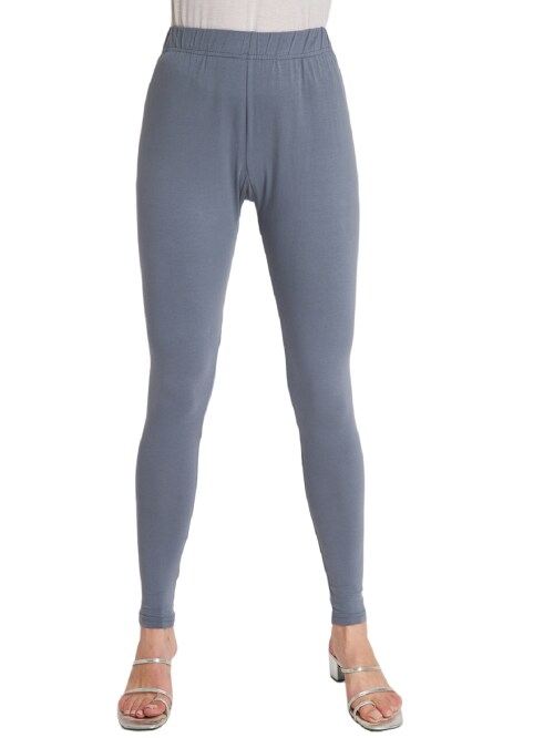 SELETA-Women's Cotton Ultra-Soft Ankle-Length Leggings/Comfortable and Stylish Workout Pants for Yoga, Gym, and Everyday Wear-/Color-Grey (STAL-07)