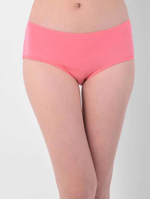 Clovia Orange Colourblock Cotton Single Hipster Panty
