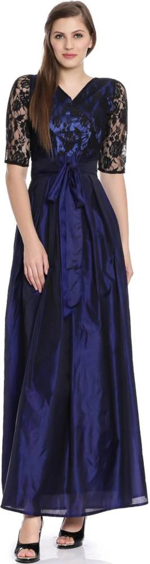 scenestealer Women Blue Poly Slik Maxi Dress - XS