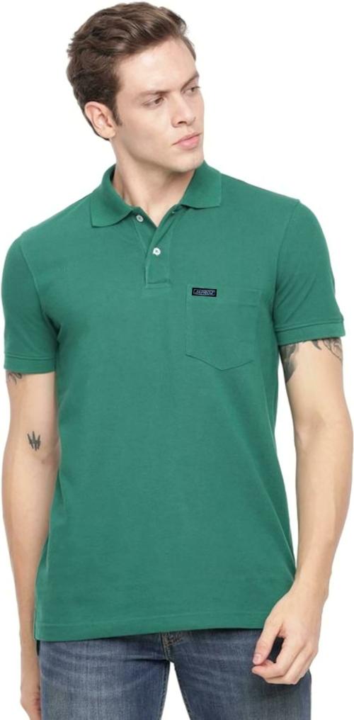 Japroz Solid Men Polo Neck Green T-Shirt
