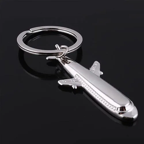 Giftana Airplane Keychain for Men and Women, Aircraft Plane Shaped Metal Keychain Car key Ring, Airplane Metal Keychain, Silver Metal Key chain, key Holder Gift, Secret Santa Gifts, Birthday Gifts
