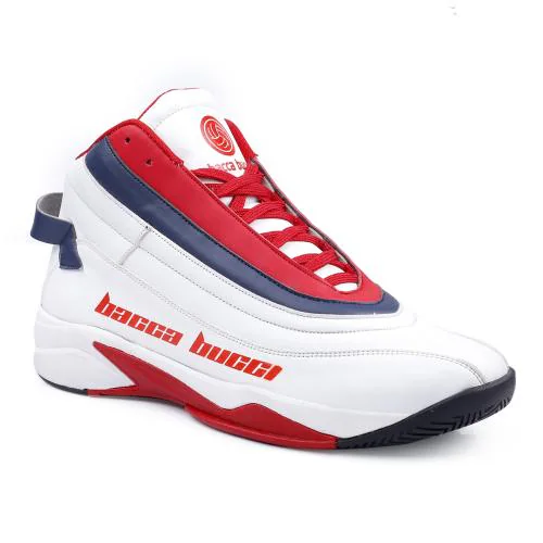 Bacca Bucci Men's Mars Classic Hi-Top Fashion Sneakers| Casual Shoes for Men| White Red