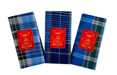 AGYES Men's Lungi 100% Cotton (2.10 MTR) (PACK OF 3 PCS)