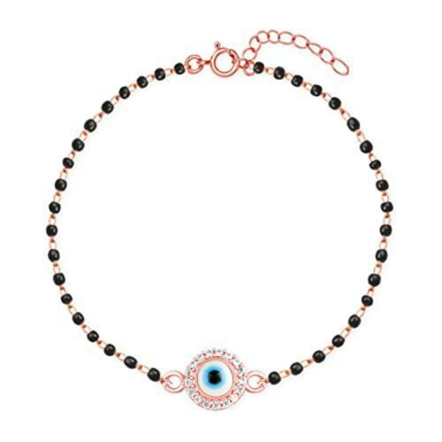 GIVA Sterling Silver Rose Gold Protected Love Mangalsutra Bracelet For Women