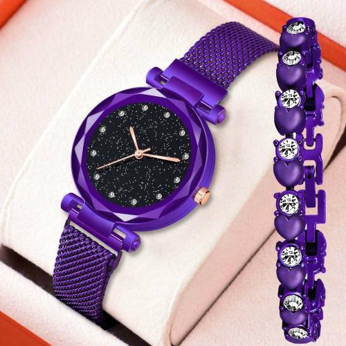 Stojira Analog Black Dial Purple Strap Watch For Women And Girls