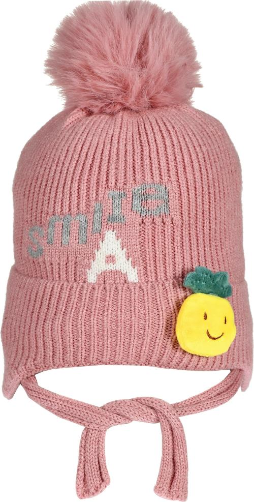 Soku Shopee Boys and Girls Pink Woven Wool Blend Cap