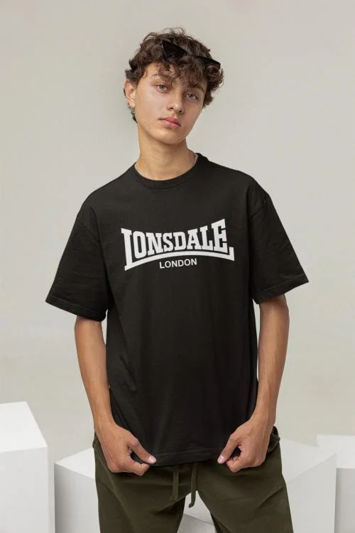 Calm Down Men Black Typography Cotton Blend Round Neck T Shirt - S (34-MEN-BLACK-LONSDALE)