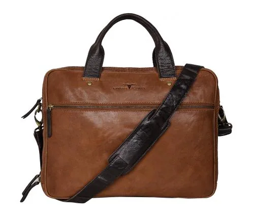 Urban Forest Taylor Cognac Leather Laptop Messenger Bag