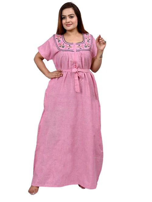 NACNO Women's Printed Cotton Sleepwear Nighty/Maxi/Nightgown