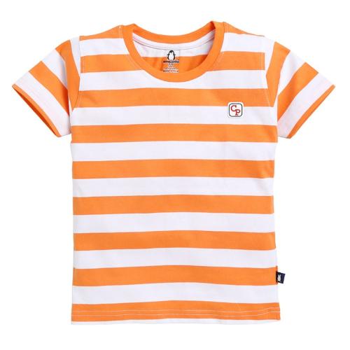 CRAZYPENGUIN ELITE Boys H/S Auto Stripe T-Shirt|Orange (4-5 Years)