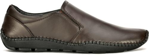 URBAN SHOES Men's Brown Synthetic-Leather Formal Slip-On Shoes