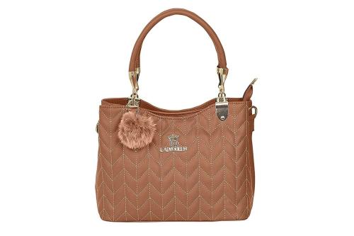 LADY QUEEN Brown PU Leather Women Handbag (LQ-00013GR)