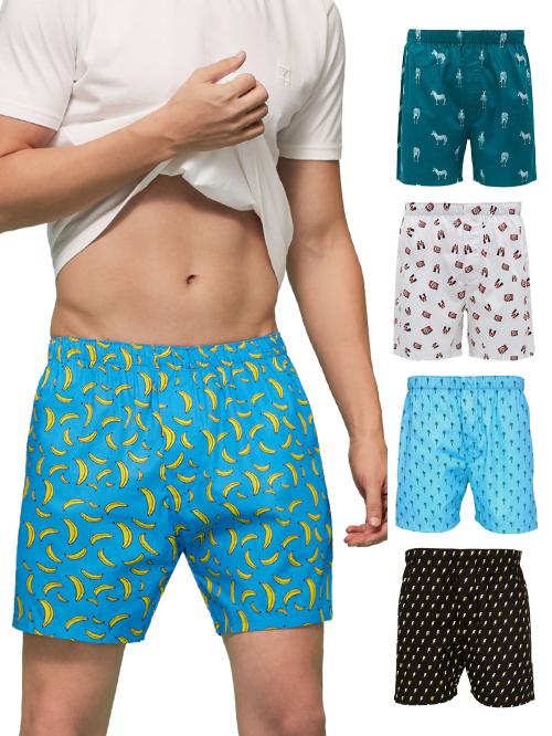 XYXX Pack of 5 Intellieaze Super Combed Cotton Remix Men Boxers