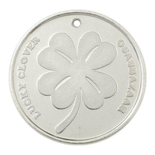 Osasbazaar Silver Coin with Lucky Four Leaf Clover - 5 Gram - 99% Pure BIS Hallmarked
