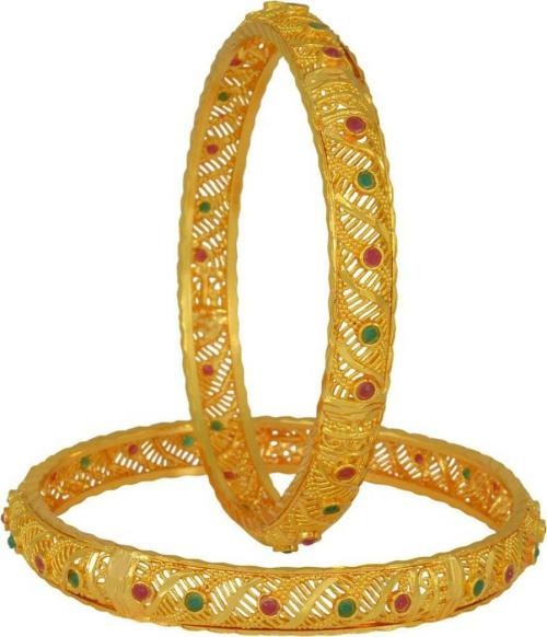 Mamoir Multicolor Gold Plated Brass Bangle (Women) (Pack of 2) JioMart