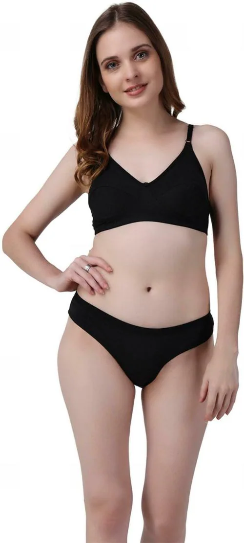 Buy Tiny Toy Women Black Cotton Blend Bra and Panty Set (size 34B) Online  at Best Prices in India - JioMart.