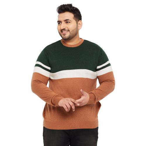 Bigbanana Men Plus Size Windser Striped Sweater