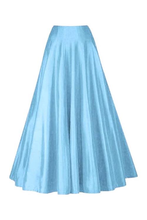 Buy Radhika 'n' Dhaanya creation Long ghera kali skirt sky blue Online