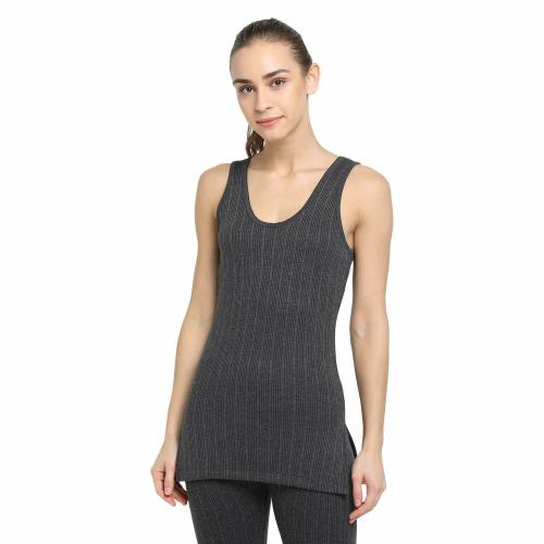 VANILLAFUDGE Women & Girls Winter Wear Warm Innerwear Tailored Fit Thermal Top Sleeveless Sando Slip Camisole (Black-XXL) thermals for women |women thermals |women |thermal innerwear