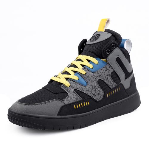 Bacca Bucci EUPHORIA Men's Street Style Hi-top Flat Sole Solid Sneakers with 2 Laces Option