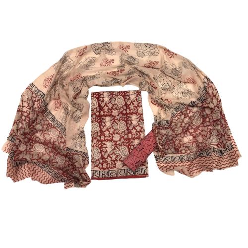 PALASH Women's Pure Cotton Printed Running Suit Set & Dress Material Fabric Length 2.5 Meters Width 43 Inches Multicolor PAL.COT.DTB.02