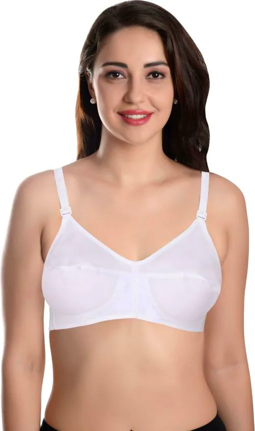 Featherline Women White Solid Pure Cotton Non-Padded Bra (30C)