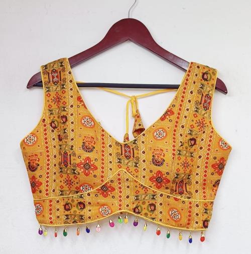 Murliwala CREATION Women's Cotton V-neck Printed Readymade Blouse