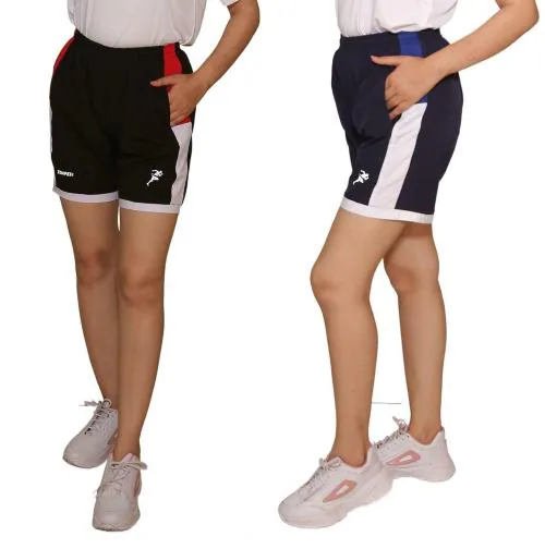 TEMPEST Women's Regular Fit Sports Shorts with Zip Pocket Combo Pack | Quick Dry Technology | Shorts for Women Combo Pack