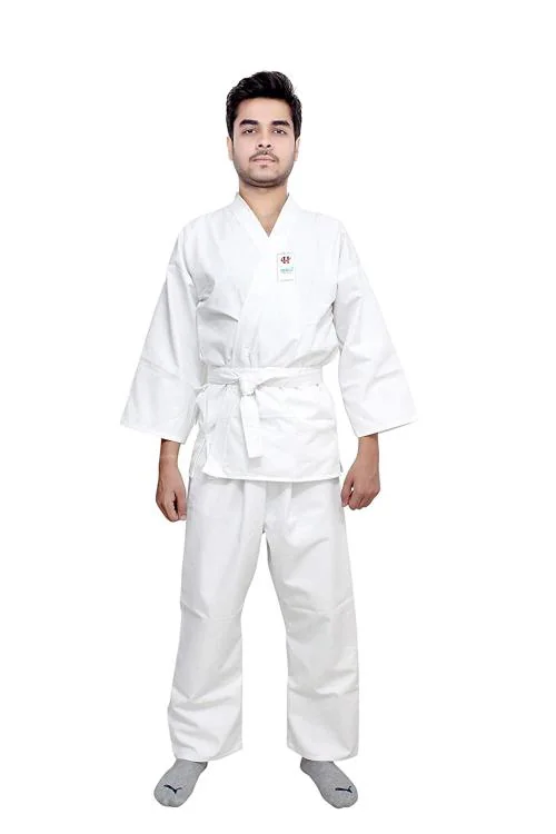 Henco Cotton White Unisex Judo Karate Dress With Belt (38)