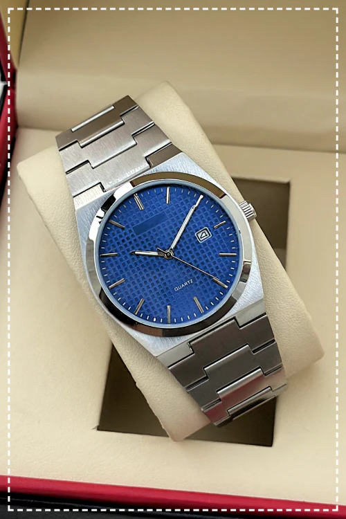 ILOZ New stylish Latest Business day &date functional Steel Band Men's Quartz Analog Watch for men