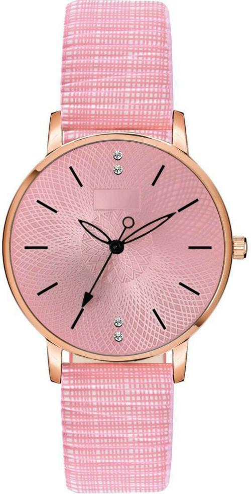 Bolun Analog Pink Dial Pink Strap Watch For Women