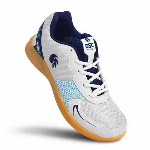 DSC Akido Badminton Shoes (White/Navy/Crepe) Size-5