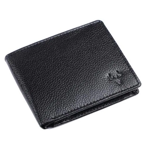 HideTheory Men Black Genuine Leather Wallet (6 Card slots)