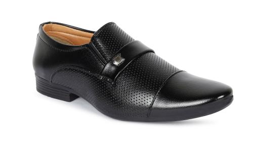 Forest Black Slip on Formal Shoes For Men