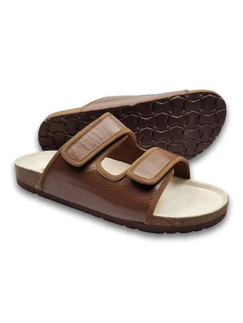 NoStrain Cookie Brown Parallel Styled Cork Sandals For Men