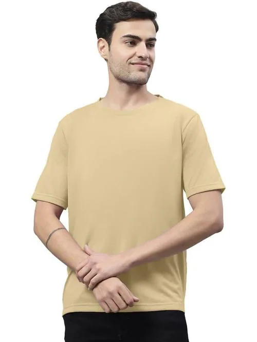 NOTWILD Men Beige Cotton T-Shirt (XL)