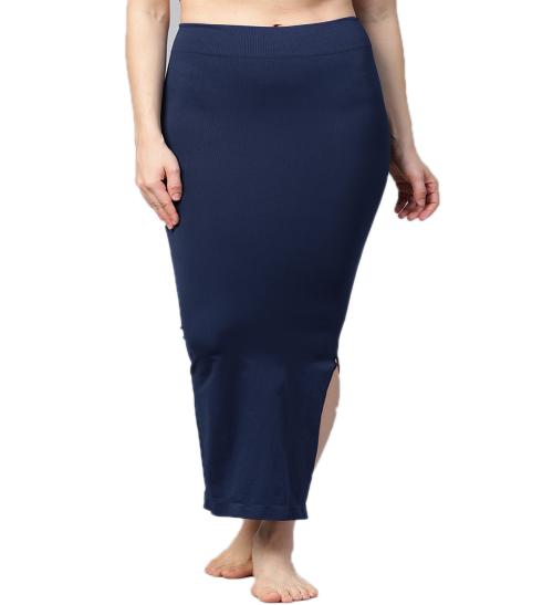 Tkeshto Navy Solid Cotton Lycra Pack Of 1 Saree Shapewear
