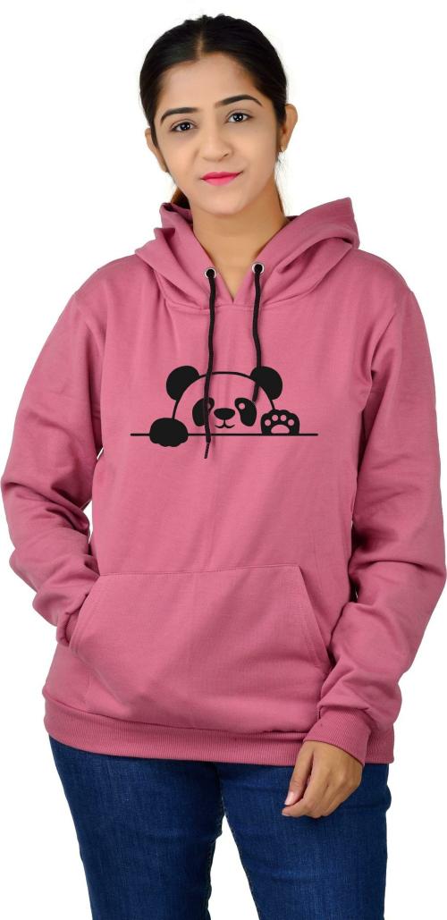 DIVRA CLOTHING Men & Women Dark Pink Graphic Fleece hoodie (S)