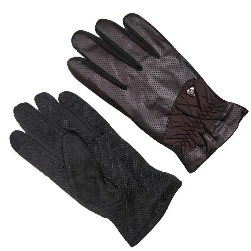 Cotson Men Winter Warm PU Leather Gloves with Touchscreen Work (Brown)